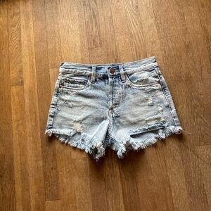 Blank NYC Light Blue Distressed Denim Cutoff Shorts